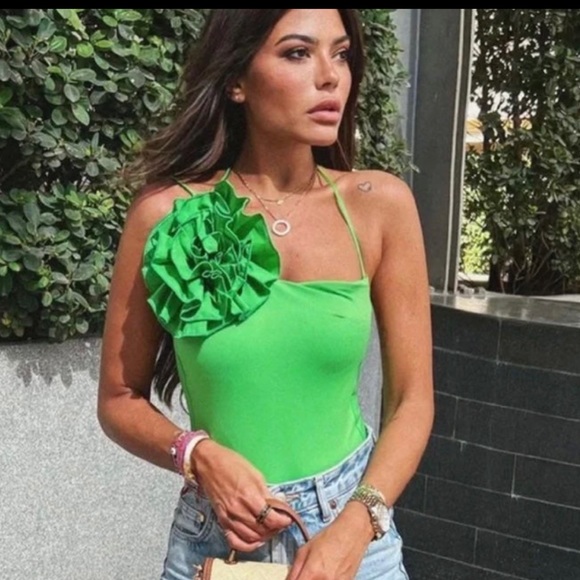 Zara Other - Zara Asymmetrical floral swimsuit.